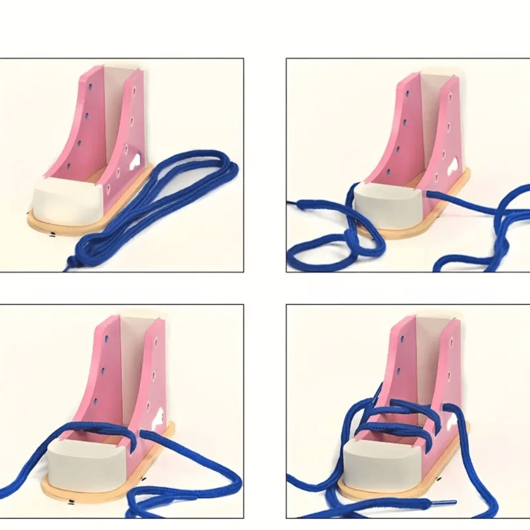 Montessori Wooden Shoelace Learning Toy
