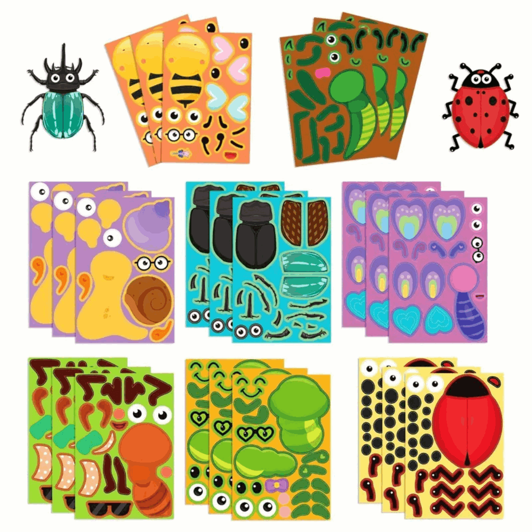 Bug Builder Sticker Set – Create and Customize Fun Insect Designs