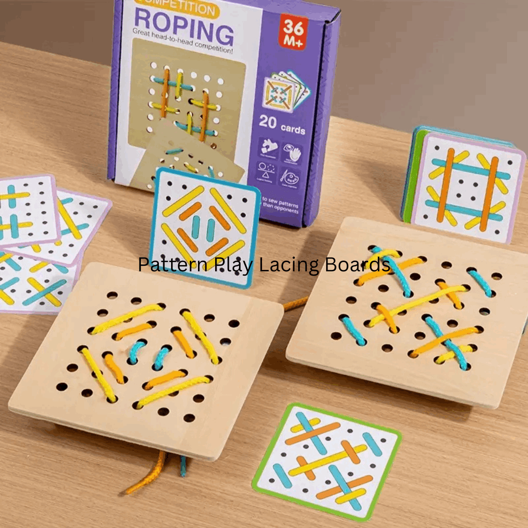 Pattern Play Lacing Boards – Interactive Fine Motor Skill Development Toy for Kids’ Creative Play & Coordination