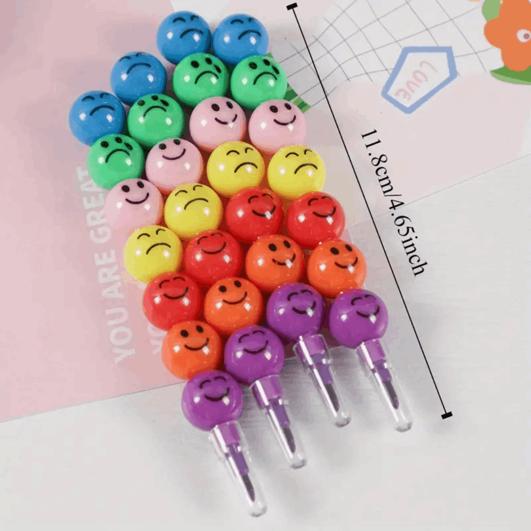 Emoji Expressions Crayons Set of 5 – Fun, Creative Coloring Tools for Kids to Explore Emotions