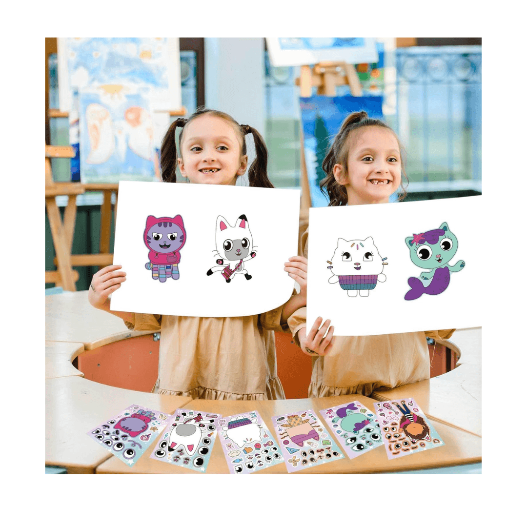 Gabby's Dollhouse Make a Face Puzzle Sticker 6 sheets