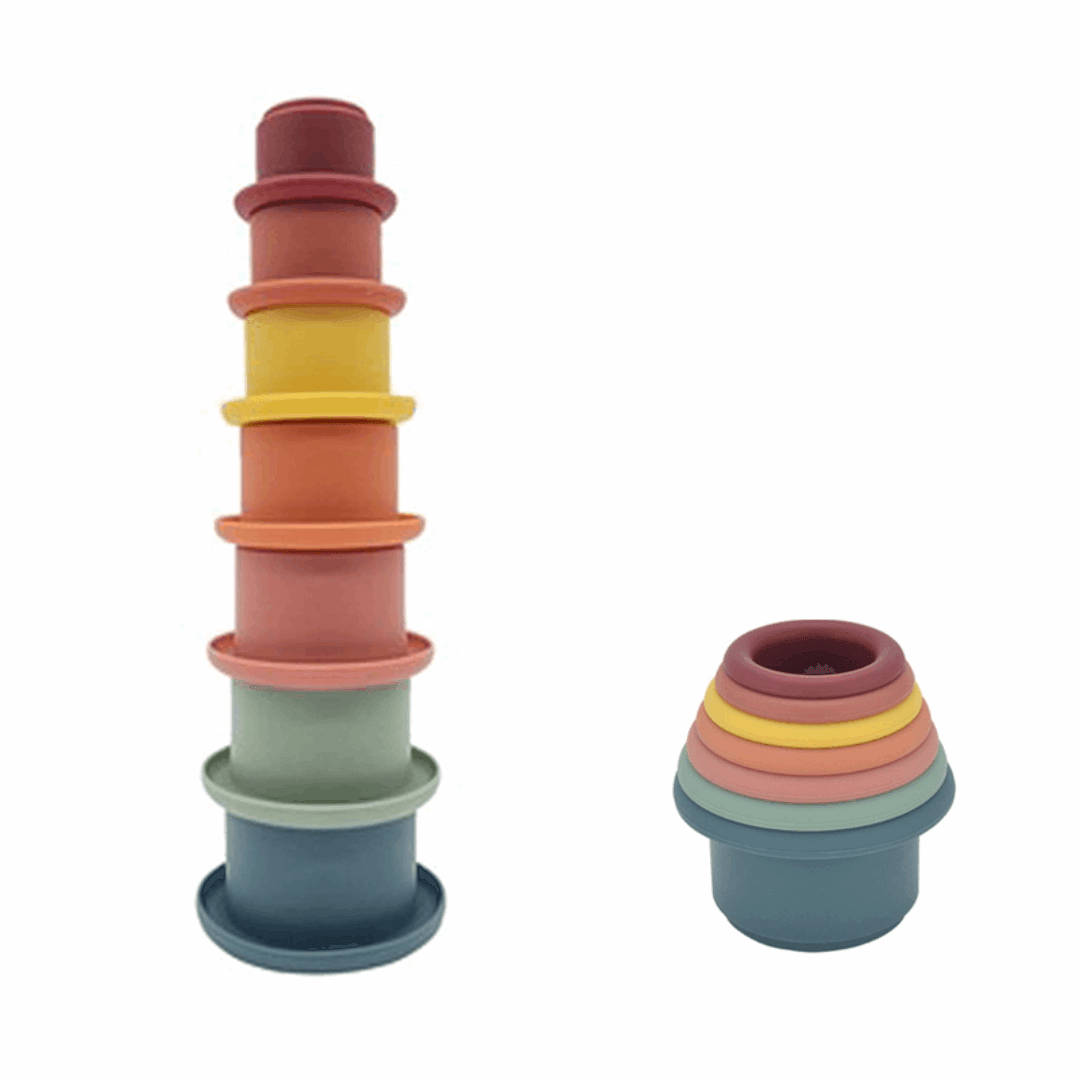 Baby Silicone Stacking Cups Montessori Building Block Bpa Free - Made2Motivate