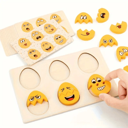 Eggspressions Wood Matching Puzzle Board – Learn, Play, and Build Emotional Intelligence!