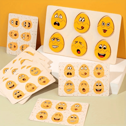 Eggspressions Wood Matching Puzzle Board – Learn, Play, and Build Emotional Intelligence!