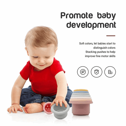 Baby Silicone Stacking Cups Montessori Building Block Bpa Free - Made2Motivate