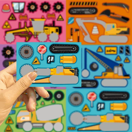 DIY Truck Build Stickers – 8 Piece Customizable Sticker Set for Kids’ Creative Play & Imagination