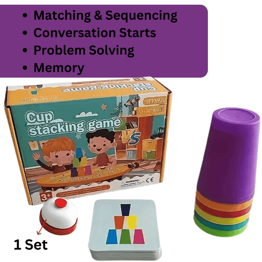 Stack & Match Game – Cup Stacking Challenge for Fine Motor Skills, Focus & Creative Play