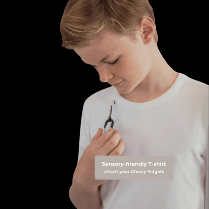 Sensory Friendly Seamless T-Shirt for Kids – Soft, Tagless Design with Fidget Loop for Comfort & Sensory Relief