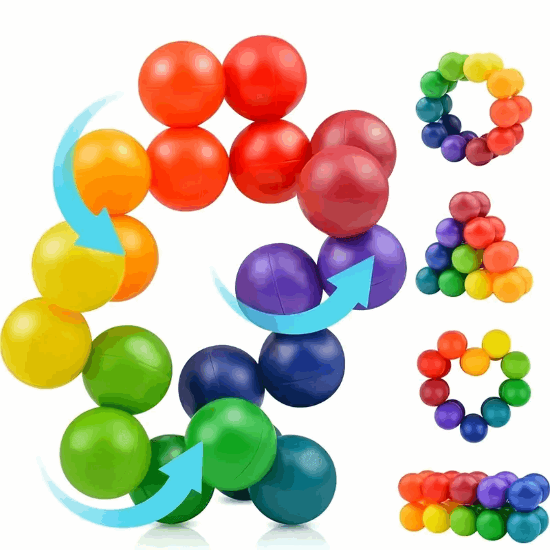 Rainbow Fidget Beads – Colorful Sensory Toy for Stress Relief, Focus & Fine Motor Skill Development