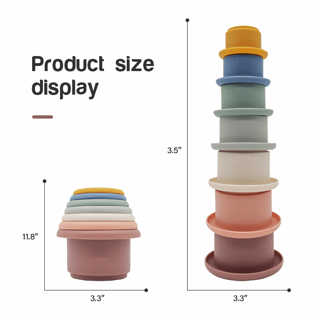 Baby Silicone Stacking Cups Montessori Building Block Bpa Free - Made2Motivate