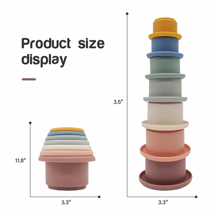 Baby Silicone Stacking Cups Montessori Building Block Bpa Free - Made2Motivate