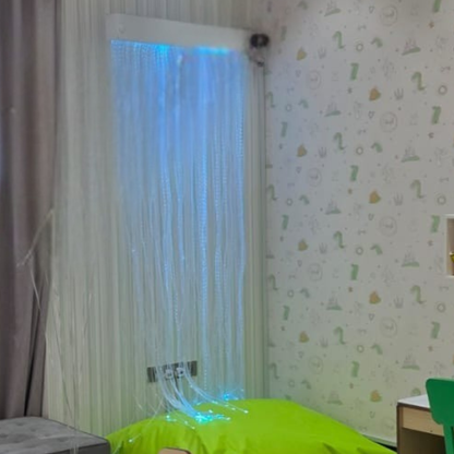 Swivel Fiber Optic Sensory Light Panel – 100-Strand Wall-Mounted LED Curtain (1M x 2M, RGB)
