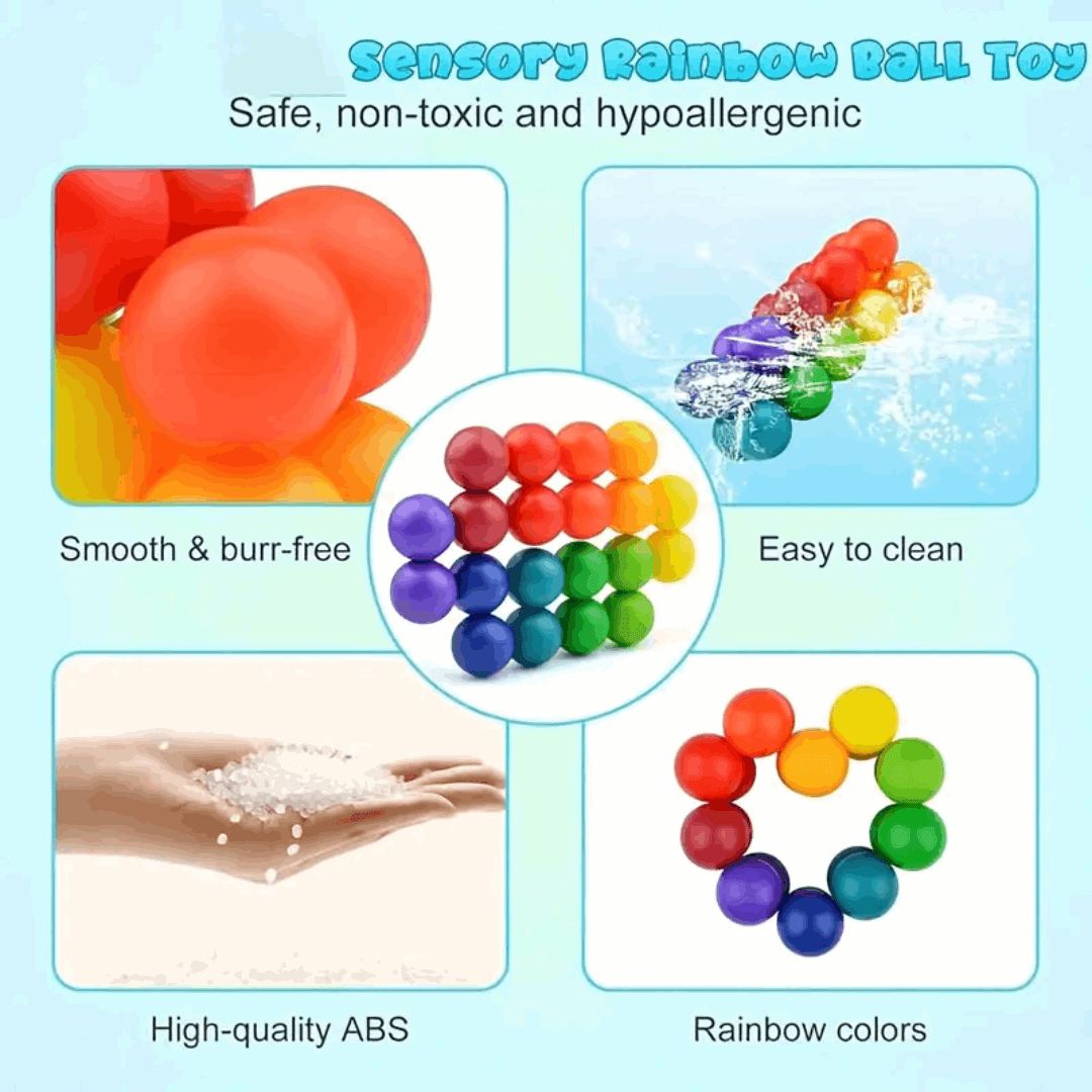 Rainbow Fidget Beads – Colorful Sensory Toy for Stress Relief, Focus & Fine Motor Skill Development