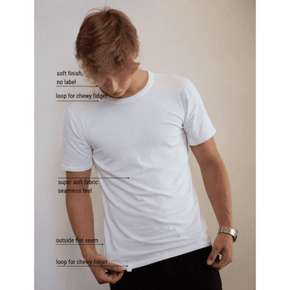 Sensory Friendly Seamless T-Shirt for Teens & Adults – Soft, Tagless Design with Fidget Loop for Comfort & Sensory Relief (Copy)