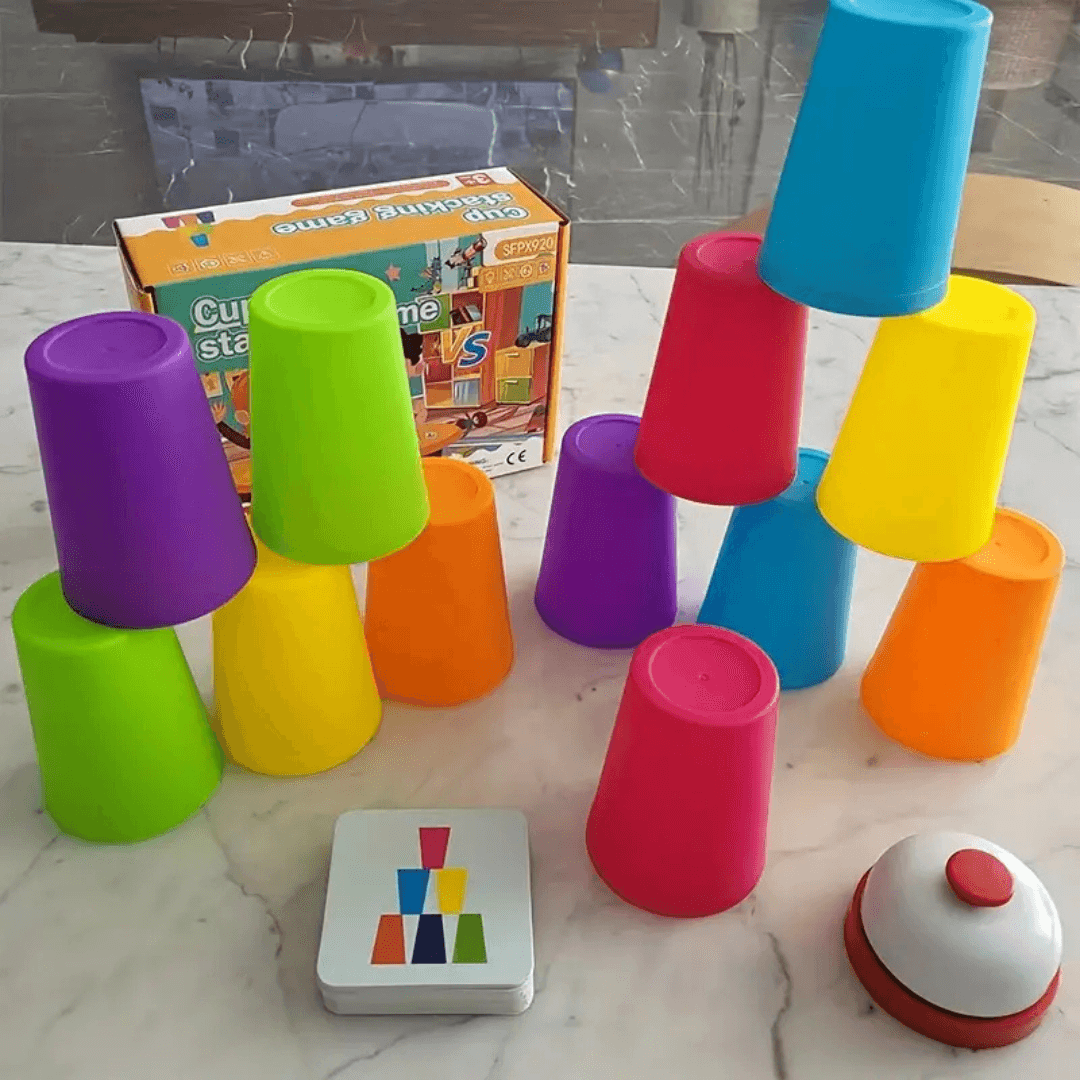 Stack & Match Game – Cup Stacking Challenge for Fine Motor Skills, Focus & Creative Play