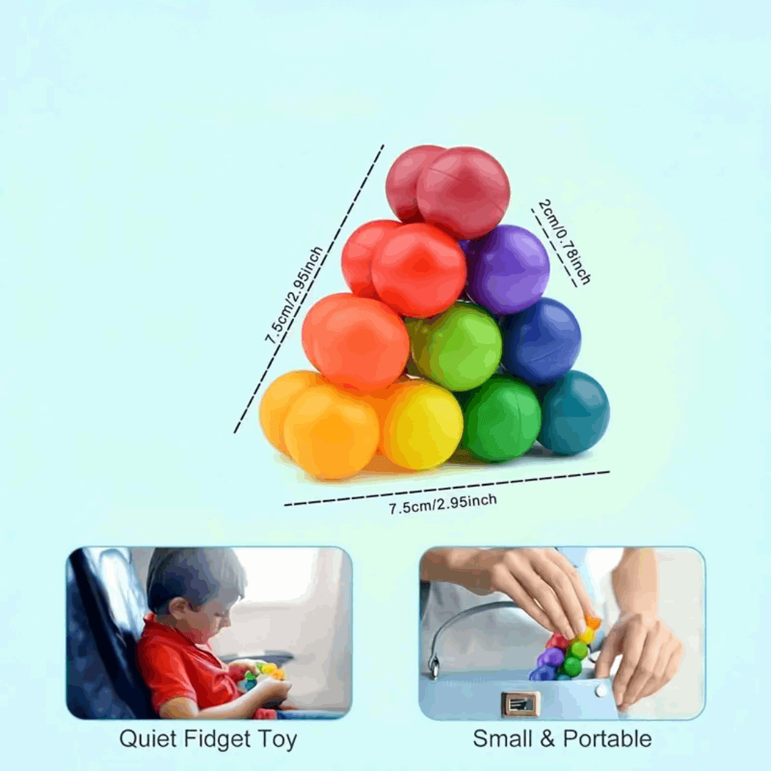 Rainbow Fidget Beads – Colorful Sensory Toy for Stress Relief, Focus & Fine Motor Skill Development