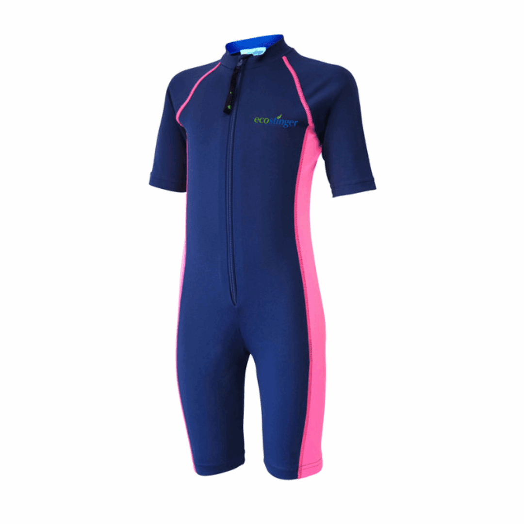 EcoStinger Girls Sunsuit UV Protection Swimsuit UPF50+ Chlorine Resistant Navy Pink