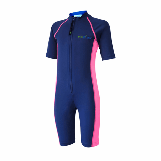 EcoStinger Girls Sunsuit UV Protection Swimsuit UPF50+ Chlorine Resistant Navy Pink
